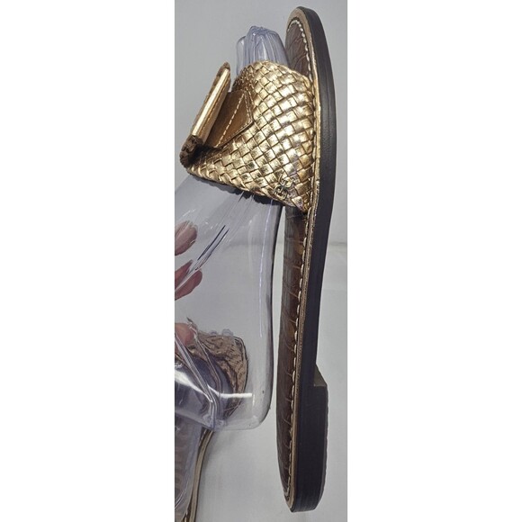 Sam Edelman Gabriela Gold Slip On Leather Slides Sandals 8.5 - Picture 7 of 13